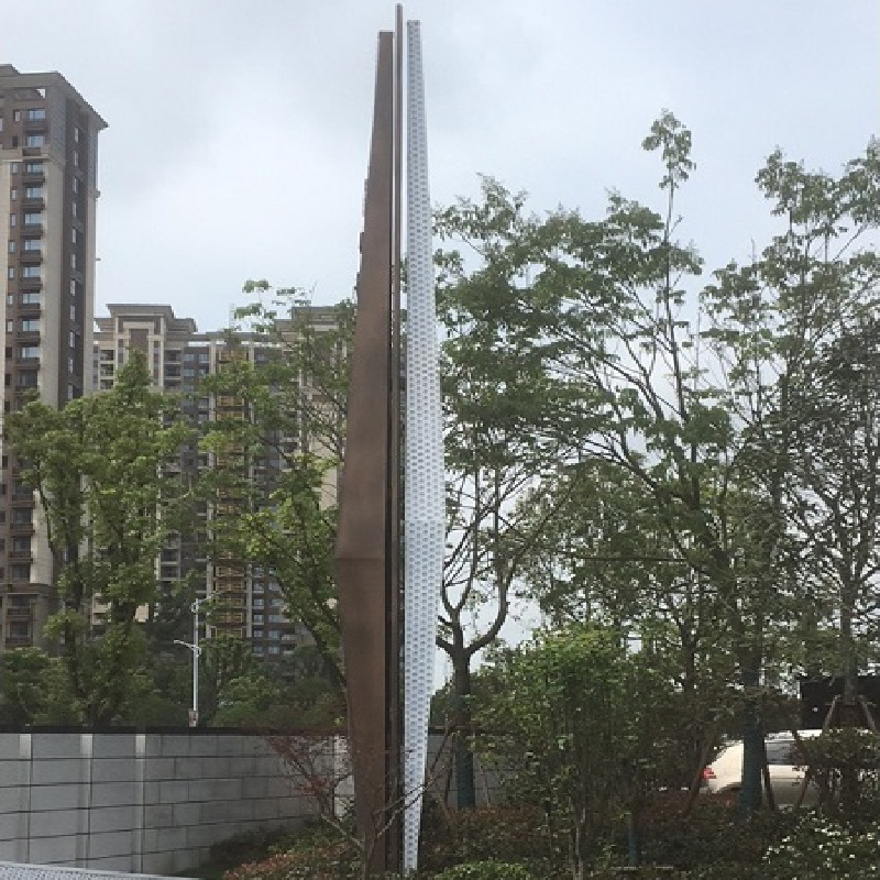 園林景觀(guān)不銹鋼雕塑工廠(chǎng)專(zhuān)制拉絲不銹鋼精神堡壘雕塑